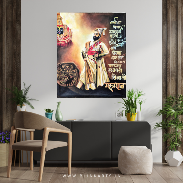 Chatrapati Sivaji Maharaj Acrylic Painting For Sale