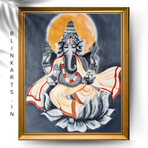 Black and White Ganesha Acrylic Painting Ganesha Painting Acrylic Artwork