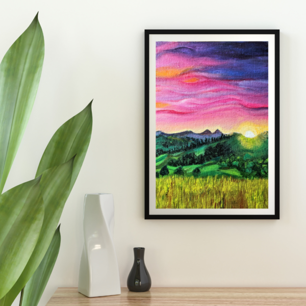 Colourful Sunset Acrylic Scenery painting Acrylic Artwork