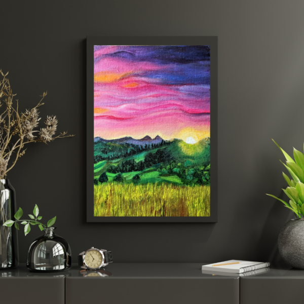 Colourful Sunset Acrylic Scenery painting Acrylic Artwork