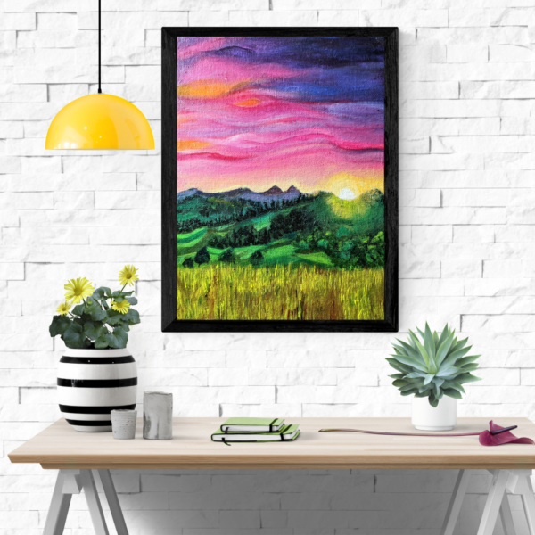 Colourful Sunset Acrylic Scenery painting Acrylic Artwork