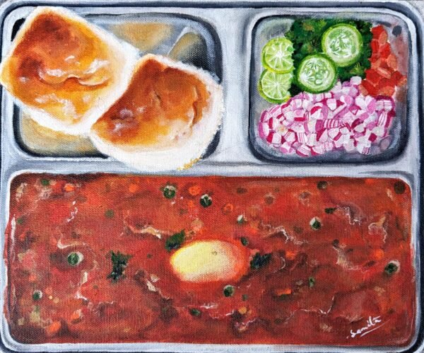 Pav bhaji Acrylic Painting for sale