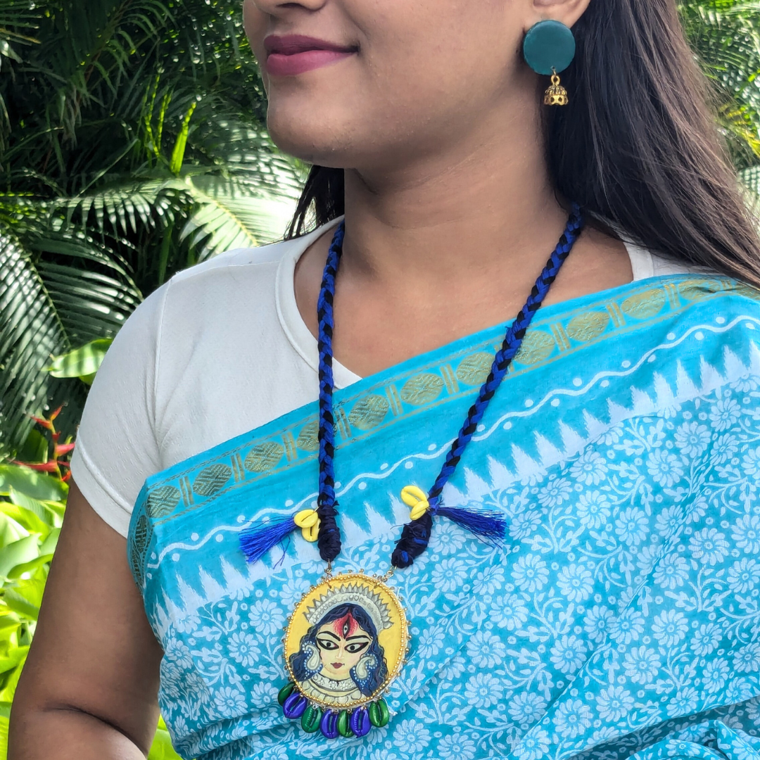 Colourful Durga Necklace set, Best Handmade, Handcrafted Jewlery Online | Blink Arts 1