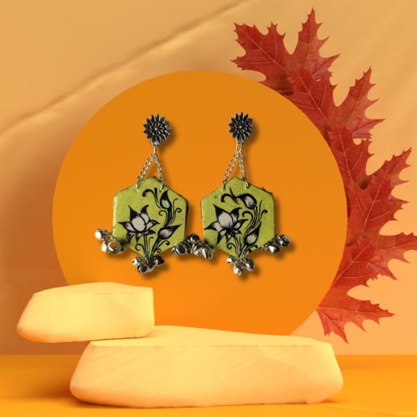 Green Buddha Earrings, Best Handmade, Handcrafted Jewlery Online | Blink Arts 1 - Image 3