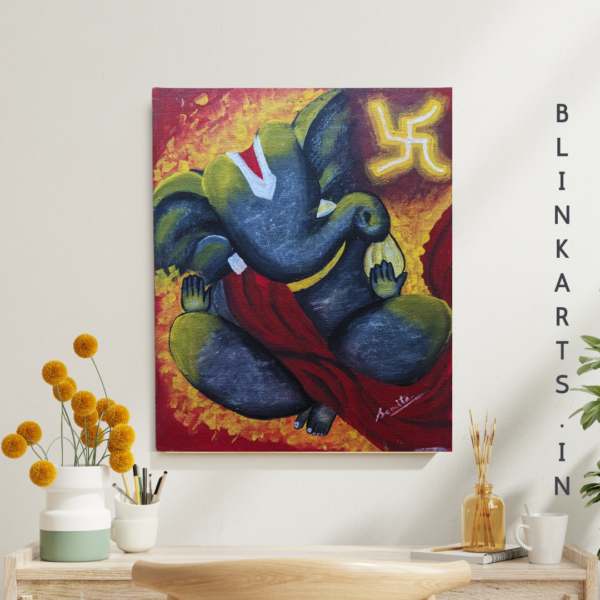 Abstract Ganesha Acrylic Painting